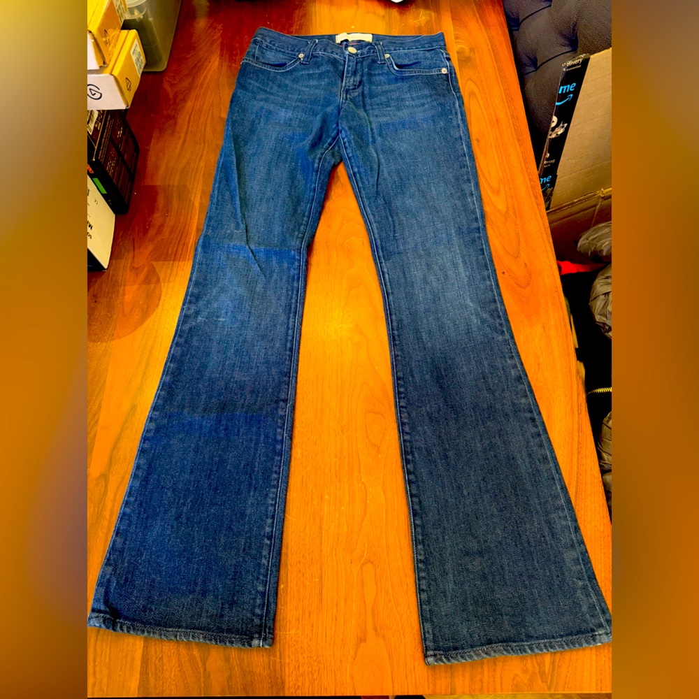 Paper Denim & Cloth Y2K Mod Whiskered Low Rise Flare Jeans Naomi Dark Wash
